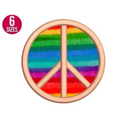 peace sign applique machine embroidery design, peace symbol, machine embroidery file, instant download