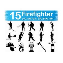 Firefighter svg, Fireman svg files for cricut, Fire fighter svg, Firefighter vector, Firefighter png, Dxf files for laser,Svg for silhouette