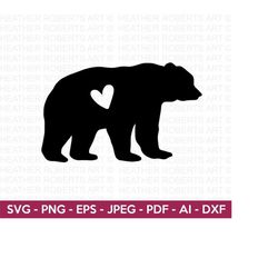 Bear SVG, Bear Silhouette SVG, Papa Bear svg, Mama Bear svg, Family Bear svg, Bear Clipart, Baby Bear Svg, Cut Files for