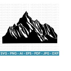 Mountain Silhouette SVG, Mountain SVG, Landscapes SVG, Wilderness svg, Mountaintop svg, Nature svg, Cut Files for Cricut