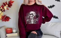 Rowdy Skeleton SweaT-Shirt Png, funny Skeleton  SweaT-Shirt Png, funny Halloween SweaT-Shirt Png, Skeleton Halloween Swe