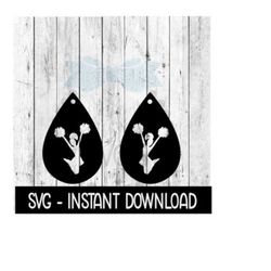 Earring SVG, Teardrop Cheerleading Earrings SVG, SVG Files, Instant Download, Cricut Cut Files, Silhouette Cut Files, Download, Print