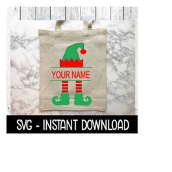 Christmas Elf Frame SVG, Christmas Tote Bag SVG Files, Instant Download, Cricut Cut Files, Silhouette Cut Files, Download, Print