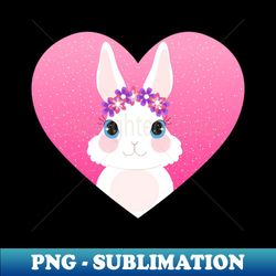 Bunny Rabbit Cute flower - PNG Transparent Sublimation Design - Enhance Your Apparel with Stunning Detail