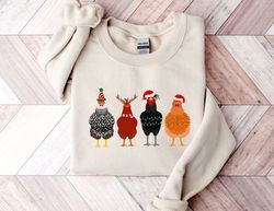 Cute Christmas Chickens SweaT-Shirt Png, Christmas farm SweaT-Shirt Png,   Christmas, Christmas Chickens SweaT-Shirt Png