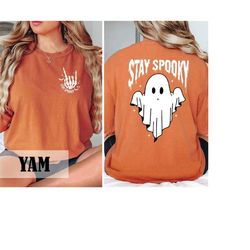 Halloween Ghost Stay Spooky Comfort Colors Shirts , Halloween Cute Ghost Shirt , Halloween Party , Happy Halloween , Gif
