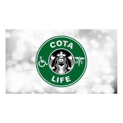 Medical Clipart: Black/Green 'COTA Life' for Certified Occupational Therapist Assistant Coffee Logo Spoof - Digital Down