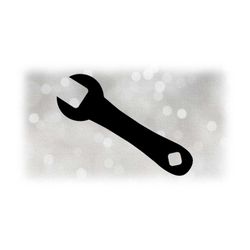 car / automotive clipart: simple, easy black 'box wrench' silhouette for mechanics, cars. and other fix-it jobs - digita