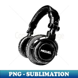 Miguel Retro Headphones - Exclusive PNG Sublimation Download - Enhance Your Apparel with Stunning Detail