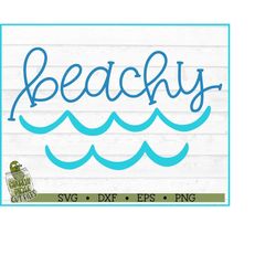 Beachy Waves SVG File, dxf, eps, png, Beach svg, Summer svg, Cutting File, Cricut svg, Silhouette Cameo svg, Digital Dow