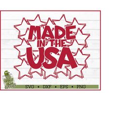 Made in the USA Stars SVG File, dxf, eps, png, Patriotic svg, July 4th svg, Silhouette Cameo, Cricut svg, Cutting File,