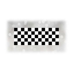 Car/Automotive Clipart: Car 'Racing Stripes' Rectangle Checkered Pattern with Black and White Checker Squares - Digital