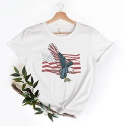 American Flag with Eagle Shirt Png, Gift For America Day, 4th of July T-Shirt Png, Independence Day Shirt Png, The Land