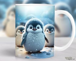 Baby Penguins Mug, Winter Cute Animal Mug