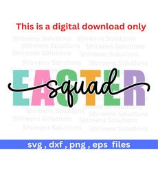 Easter squad SVG, png dxf eps design files, Eggs, Gift for children, Childs bandana, Cricut Silhouette cut, Instant file