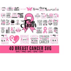 40 cancer awareness svg, breast cancer svg, breast cancer png, cancer svg, fight cancer svg, cancer quote svg,tackle cancer svg