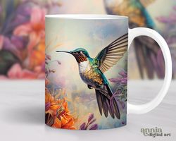 Watercolor Hummingbird Mug, Humming Bird