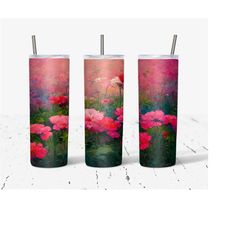 20 Oz Skinny Tumbler Wrap, Floral Tumbler Wrap, Straight Template, Tapered, Sublimation Graphics, Digital Download, Instant Download