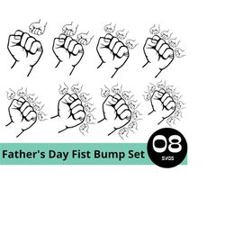 Personalized Father's  Fist Bump Set, Baby Toddler Kid Dad Fist Bump SVG, Family SVG, Father's Day Designs, Digital download Cut files