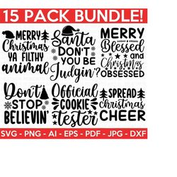 Christmas SVG Bundle, Winter svg, Santa SVG, Holiday, Merry Christmas, Christmas Bundle, Funny Christmas Shirt, Cut File Cricut, Sublimation