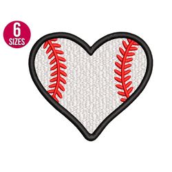 baseball embroidery design, baseball heart, machine embroidery file, instant download