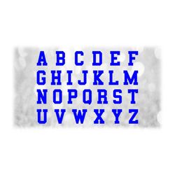 Sports Clipart: Alphabet Letter Templates Grouped on ONE Single Sheet - Bold Blue Block - Digital Download SVG - NOT Ins