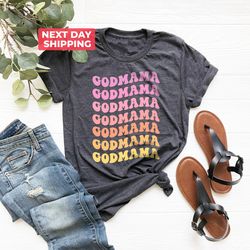 Retro Godmother Shirt PNG for Mothers Day, Cute Godmama Gift for Baptism, Godmother Gift from Goddaughter, God Mother Pr