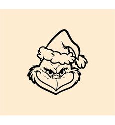Grinch Face SVG, Grinch Clip Art, Grinch Ornament, Grinch Smile, Christmas SVG, Cricut, Silhouette, Digital Download, sv