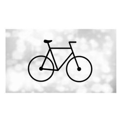 Shape Clipart: Black Easy Basic Bicycle or Bike with Frame, Wheels/Tires, Handle Bars, Seat for Cycling/Riding - Digital