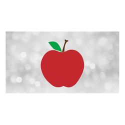 Education Clipart: Easy Big Red Apple with Brown Stem and Green Leaf for All Types of Teachers / Schools - Digital Downl