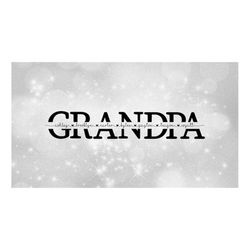 Family Clipart: Split Name Frame Word 'GRANDPA' in Formal Black Type for Grandfather / Grandparent - Digital Download sv