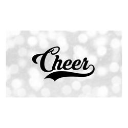 Sports Clipart: Black Word 'Cheer' with Baseball Style Swoosh Stripe Underline  for Cheerleaders or Poms - Digital Downl