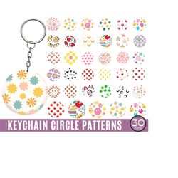 round keychain svg bundle, key ring svg, acrylic keychain svg, keychain pattern svg, round pattern, circle keychains, circle svg, cut file