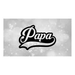 Family Clipart - Grandfathers: Cutout Word 'Papa' in Fancy Type with Baseball Style Curved Swoosh Underline - Digital Do