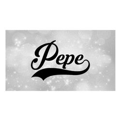 Family Clipart: Simple Bold Black Word 'Pape' in Fancy Type with Baseball Style Curved Swoosh Underline - Digital Downlo