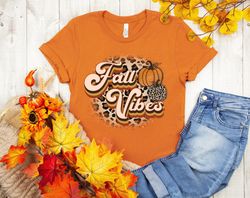 Fall Vibes Shirt PNG, Fall Vibes Cheetah Shirt PNG, Pumpkin Shirt PNG, Happy Thanksgiving Shirt PNG, Thanksgiving Shirt