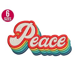 Peace Machine embroidery design, Peace sign, Retro, Vintage, Machine embroidery file, Instant download