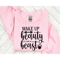 Wake up beauty it's time to beast svg, Fitness svg, Gym Life svg, Workout Cut File svg, Quote Saying svg, Funny Gym svg, Motivation_SD