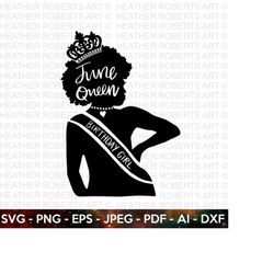 Birthday Queen of June SVG, Afro Birthday Queen svg, Afro Girl SVG, Afro Birthday Girls, Black Birthday Queen SVG, Cut f