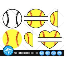 softball svg bundle | softball frames cut files | softball heart | softball monogram svg | softball name frame clip art