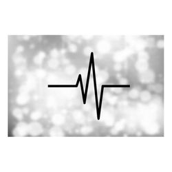 Medical Clipart: Single Heartbeat / Electrocardiogram / EKG / ECG / Heart Rate Monitor Spike in Bold Black Line - Digita