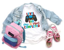 Level 100 Days of School Completed, Teacher Gifts, Teacher Appreciation, 100 Days Brighter, Back to School Shirt PNG, 10