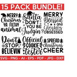 Christmas SVG Bundle, Winter svg, Santa SVG, Holiday, Merry Christmas, Christmas Bundle, Funny Christmas Shirt, Cut File