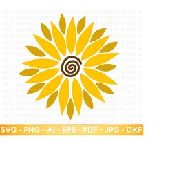 Sunflower SVG, Flower Svg, Digital Download, Clipart, Distressed Sunflower, Svg File Cricut, Png, Dxf,Eps, Silhouette, C