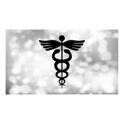 Medical Clipart: Black Medical Caduceus Symbol Silhouette for Medicine, Doctors, Nurses, Hospital Staff - Digital Downlo