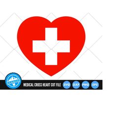 Heart Medical Cross SVG Files | Nurse SVG Cut Files | Medicine Nursing Vector Files | Medical Vector | Medical Heart Cli