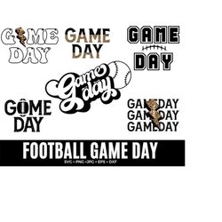 Game Day Football Svg | Football Design Commercial Use Digital Designs | Silhouette Cut Files | Football Stitches Svg | for Cutting Machine