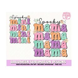 Retro Halloween Mama PNG SVG, Retro Halloween SVG, Halloween Sublimation Designs, spooky Halloween png, Spooky mama svg, mama Sublimation