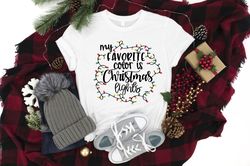 My Favorite Color is Christmas Lights, Merry Christmas Tee, Christmas Shirt PNG, Christmas Family Shirt PNG, Christmas G