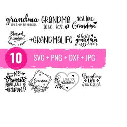 Grandma SVG Bundle, Grandmother svg, granny svg, Split name frame svg, grandma cut file, Mother's Day SVG, cricut silhouette svg cut file